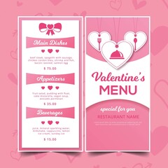 valentine menu template design vector illustration