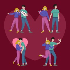 couple love collection design vector illustration