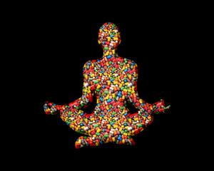 Yoga Meditation Zen female Sweet Candies Icon Logo Symbol illustration