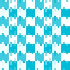 White and blue mosaic checkerboard seamless pattern background. Vector illustration.