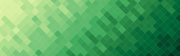 Abstract green gradient mosaic banner background. Vector illustration.
