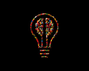 Bulb Idea light Creativity Sweet Candies Icon Logo Symbol illustration