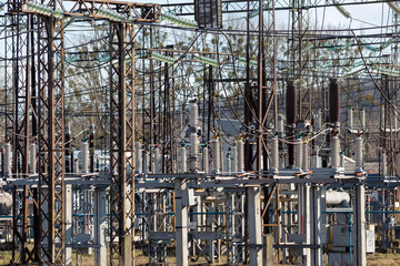Various devices for storage, transportation and distribution of electricity are located on the territory of the power substation.	