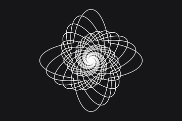 Abstract Spirograph rotates spiral curve propeller. Vector illustration.