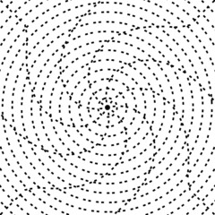 Black twisted circle dotted line radar on the white background. Vector illustration.