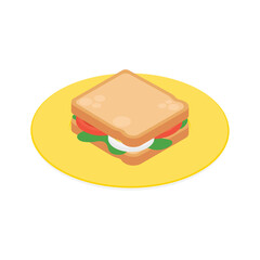 Sandwich - Isometric vector illustration in flat design. 