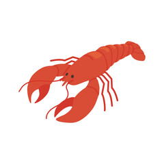 Fish, seafood, lobster - Isometric vector illustration in flat design. 