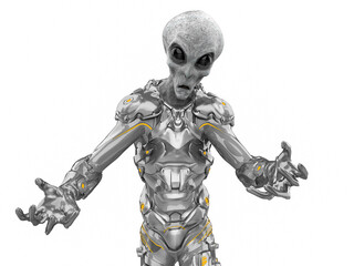 Fototapeta premium alien grey warrior is will get you