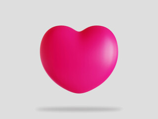 Valentine heart 3d render illustration isolated