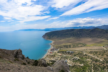 Fototapeta na wymiar Nature photos on the Golitsyn trail. Landscapes of the Black Sea and the Crimean mountains in greenery. Crimea.
