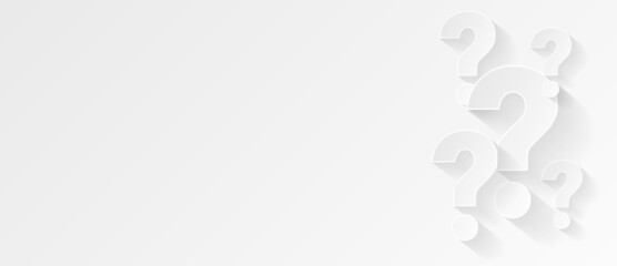 Question mark design with copy space on white background