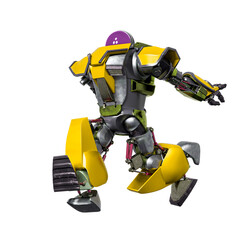 giant robot is jumping