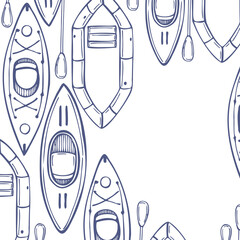  Vector background with kayaks