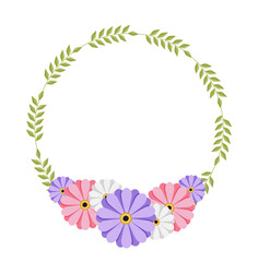 spring frame of flowers on a white background. empty frame . Greeting card template for birthday, wedding, Valentine's day. copy space