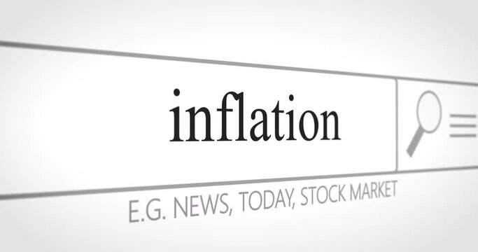 Inflation Breaking News Press across international media alert. Fast loop headline text change articles keywords. Dollar hyperinflation, concept of decreasing purchasing power