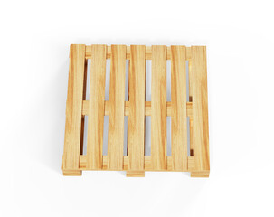 Stack of wooden pallets close-up 3d render