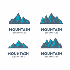 Set of mountain logo design template