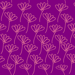 abstract flower seamless pattern hand drawn doodle vector. Floral background for design textile, wrapping paper, kitchen, tablecloth. trendy color 2022.
