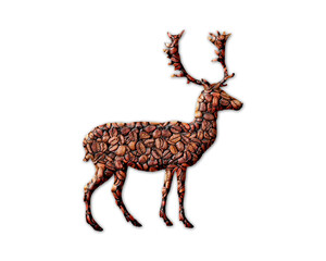 Reindeer Deer Coffee Beans Icon Logo Symbol illustration