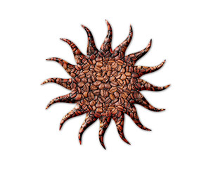 Naklejka na ściany i meble Sun, Solar System Coffee Beans Icon Logo Symbol illustration