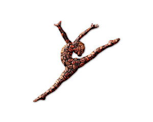 Ballet Female Dance Coffee Beans Icon Logo Symbol illustration