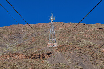 Cable car pillars on Mount Teide in Tenerife