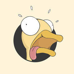 Crazy duck illustration