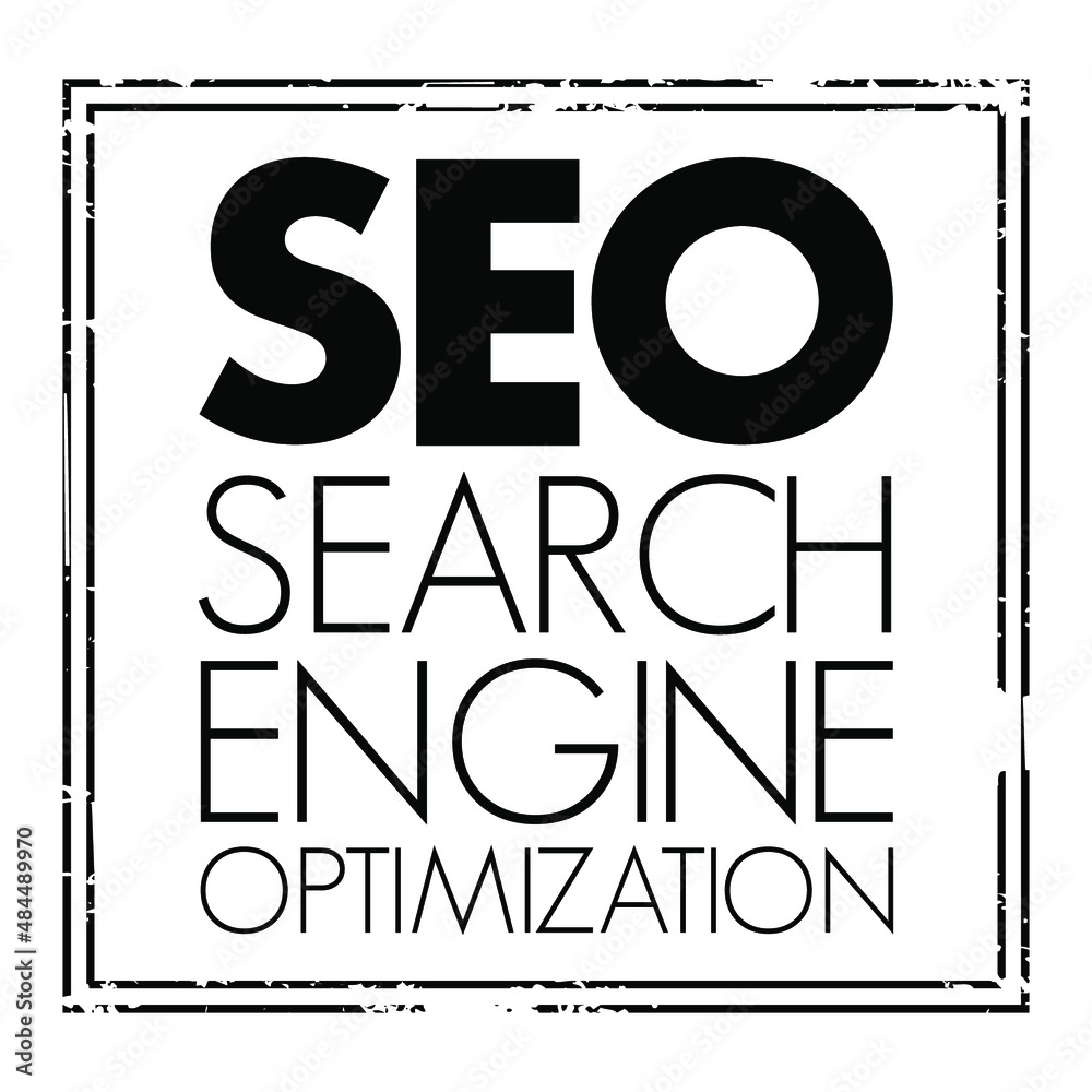 Poster seo search engine optimization acronym - process of improving the quality and quantity of website tr