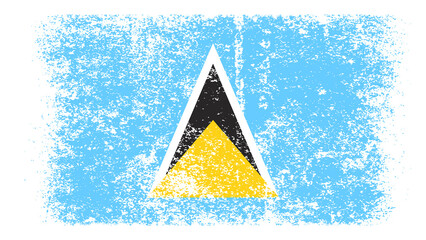 Saint Lucia Flag Distressed Grunge Vintage Retro. Isolated on White Background
