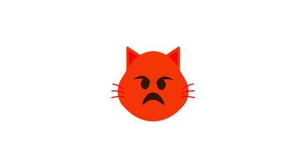 angry cat face vector emoji.