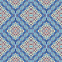 Abstract pattern. Square ornamental regular background. Seamless pattern. Vintage mosaic art pattern.