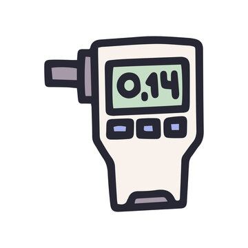 Breathalyzer Color Vector Doodle Simple Icon Design