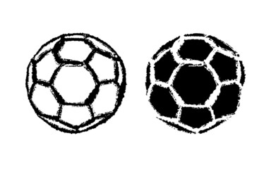 Vector soccer balls isolated on a transparent background, brush style. Set of abstract balls for design of football  banner, flyer.