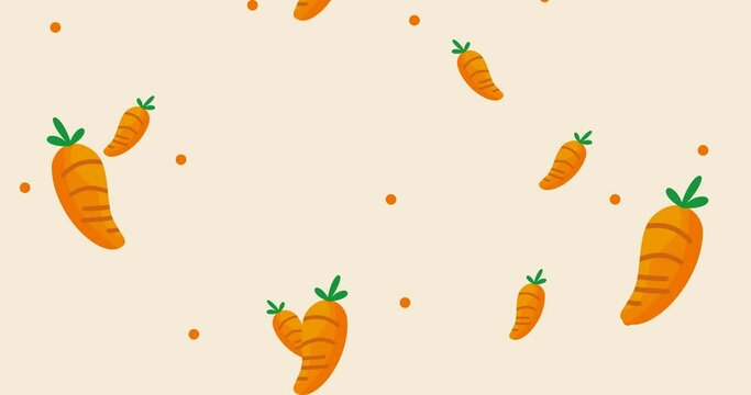 cute pattern animation with carrot theme moving hand in hand calmly