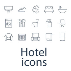 Hotel icons set . Hotel pack symbol vector elements for infographic web