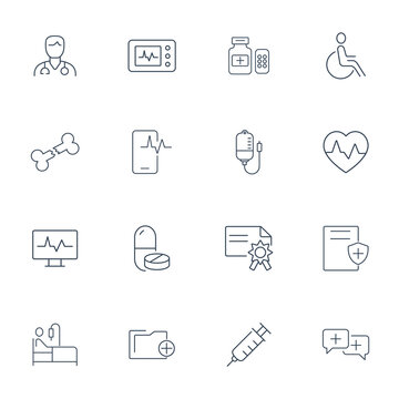 Medical  icons set . Medical  pack symbol vector elements for infographic web