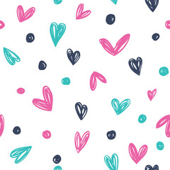 Seamless background with hearts.