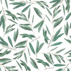 green olive leaves seamless pattern for decorated products, papers, postcards and other