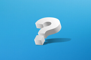 Question mark design on blue background