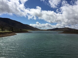 Blue Sky and Clouds above Lake Nozoriko Gunma Japan
