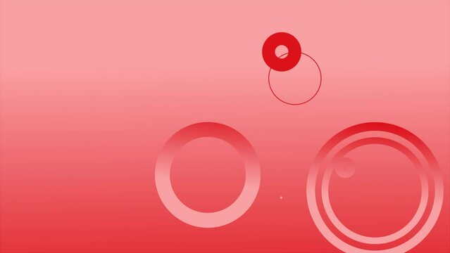 Abstract art background with gradiented diverging circles pink and red colors. 4k resolution and seamless loop