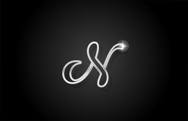 grey line N alphabet letter logo icon. Creative design for business and company
