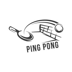 Ping pong logo, emblem design. table tennis logotype templates.