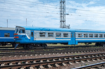 Diesel train MDP-007 at Brest-Cental station of Belarusian Railway, Brest, Belarus, July 18, 2014