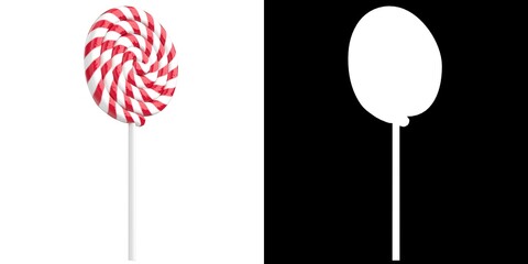 3D rendering illustration of a round lollipop