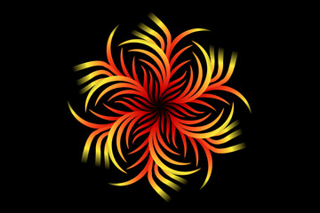 Fototapeta na wymiar colourful caleidoscope classic gradient flower art pattern of traditional batik ethnic dayak ornament for wallpaper ads background sticker or clothing