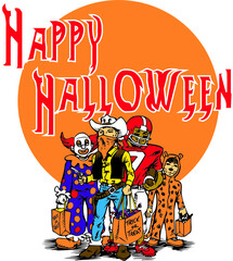 Halloween Kids Vector Illustration