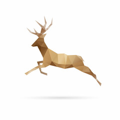 Deer abstract isolated on a white backgrounds, vector illustration