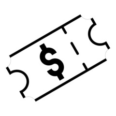 Ticket Price Flat Icon Isolated On White Background