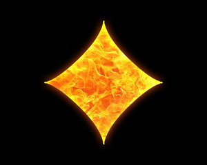 Diamond playing card fires Flames Icon Logo Symbol illustration